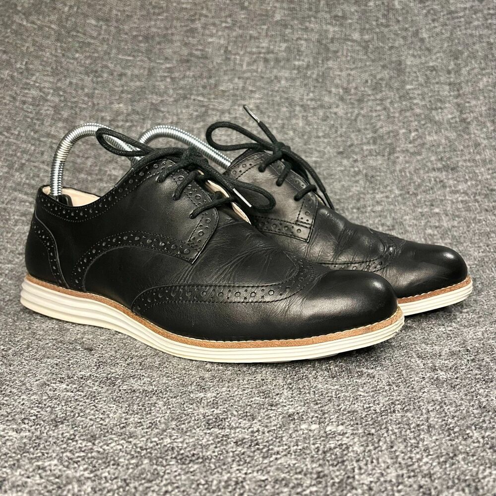 Cole Haan Lunargrand Wingtip Lace Up Oxfords W00990 Womens 9.5 Black Dress Shoes
